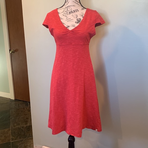 Horny Toad Dress Coral Orange Women’s Small Short Sleeve Tencel Cotton Spandex - Picture 1 of 5